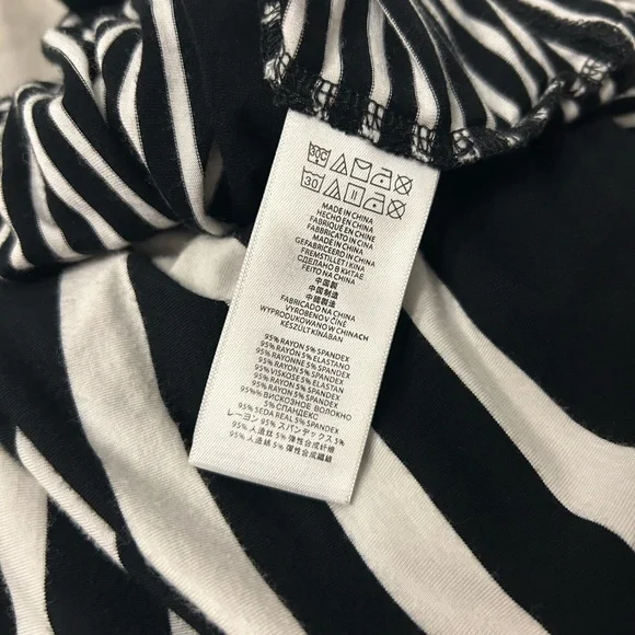 Michael Kors Black & White Striped Drawstring Maxi Skirt XL - Picture 4 of 5